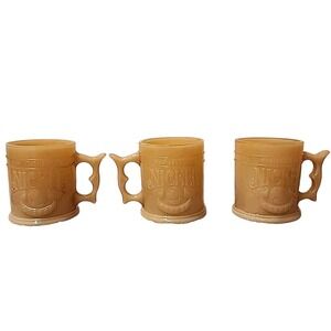 Whataburger Coffee Mug Buffalo Nickel Butterscotch Glass Vintage Collectable